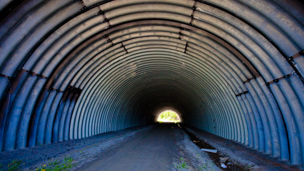 The K&P Trail passes under Highway 401 through this giant culvert.